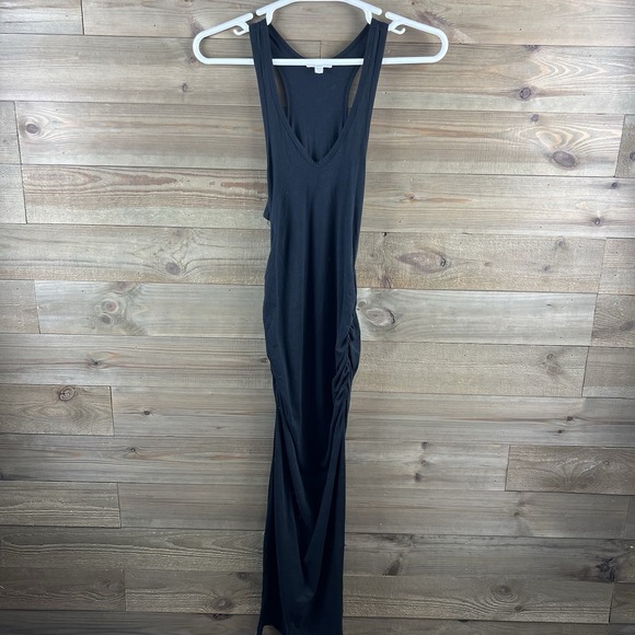 James Perse Dresses & Skirts - James Perse Standard Womens Dress Sleeveless Ruched Black Minimalist Medium 2